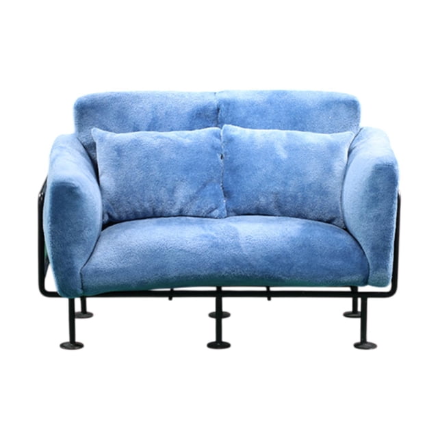 1/6 sofá de casa de muñecas, accesorios de simulación juguete, escena de vida mini muebles modelo para sala de estar, hogar, decoración de dormitorios Azul