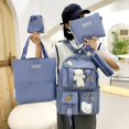 thumbnail image 2 of Juego de mochila de 5 piezas para niñas: mochila escolar, bolso de hombro, bolso, estuche para bolígrafos y más, perfecto para útiles escolares para el regreso a clases de los, 2 of 4