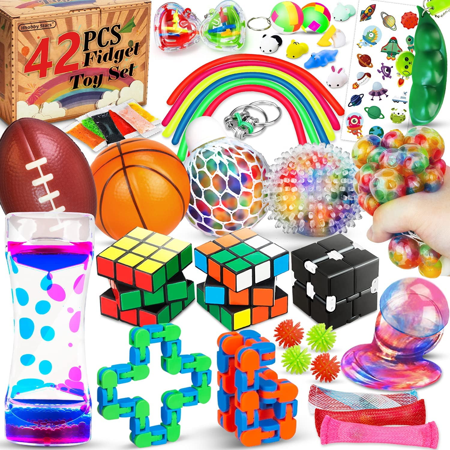 Assorted pack of 10 stress balls ADHD Autism fiddle fidget toys reliever 