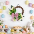 thumbnail image 4 of YingYouFu Spring Artificial Tulip Bow Wreath, Home Decoration Door Hanger Ornament, Faux Flower Rattan Wreath for Wall Hanging Front Door Garden Entryway White, 4 of 6