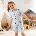 thumbnail image 2 of WRKEKC Boys and Girls Summer Outfits Thin Breathable Short Sleeve T Shirt and Shorts Pajama Set for 6 Months-10 Years, 2 of 5