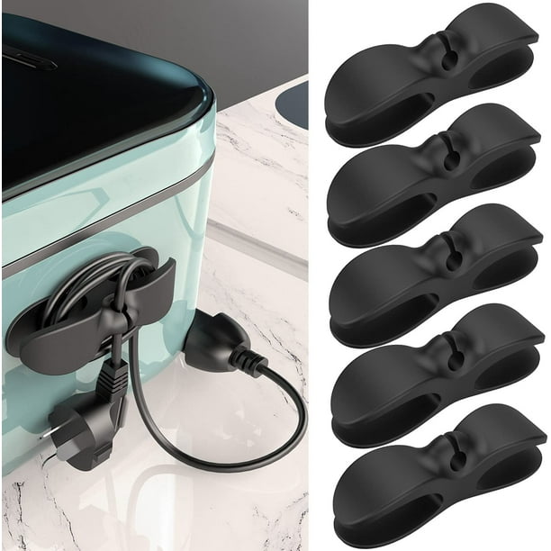 PIPETPET 5 Pack Cord Organizer for Kitchen Appliances, Cord Wrap Cord Holder Cable Organizer, for Mixer, Blender, Coffee Maker, Pressure Cooker and Air Fryer (Black)