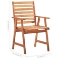 thumbnail image 5 of vidaXL Patio Dining Chairs Outdoor Patio Chair with Cushions Solid Wood Acacia, 5 of 5