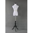 thumbnail image 1 of White Female Mannequin Dress & Slacks Form + Tripod Base Black 35"Chest 24"Waist 33"Hips (S) Made by OM, 1 of 4