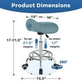 thumbnail image 3 of OUTMASTER Saddle Stool Ergonomic,Comfort Strap Wide Thick Seat Cushion for Medical,Home,Office/Blue, 3 of 11