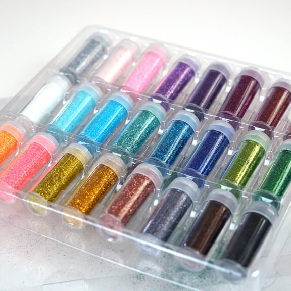 Craft and Party- Fine Glitter Assorted Colors Pack of 24 Bottles