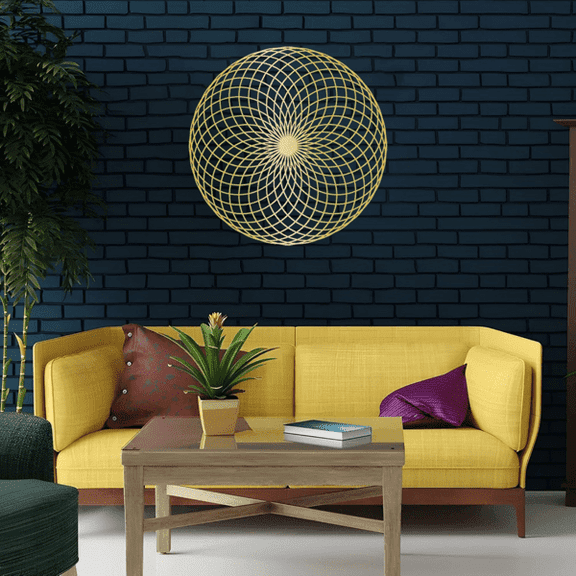 Circular Spiral Geometric Wall Art, Modern 3D Metal Wall Decor, Luxe Minimalist Round Wall Sculpture for Living Room, Bedroom, Office Decorative Accent
