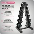 thumbnail image 3 of HolaHatha Neoprene Dumbbell Weight Set with Rack (Black), 112.5 lb, 3 of 11