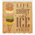 thumbnail image 3 of Ambesonne Saying Shower Curtain, Eat Ice Cream First Scoops, 69"Wx84"L, Multicolor, 3 of 3