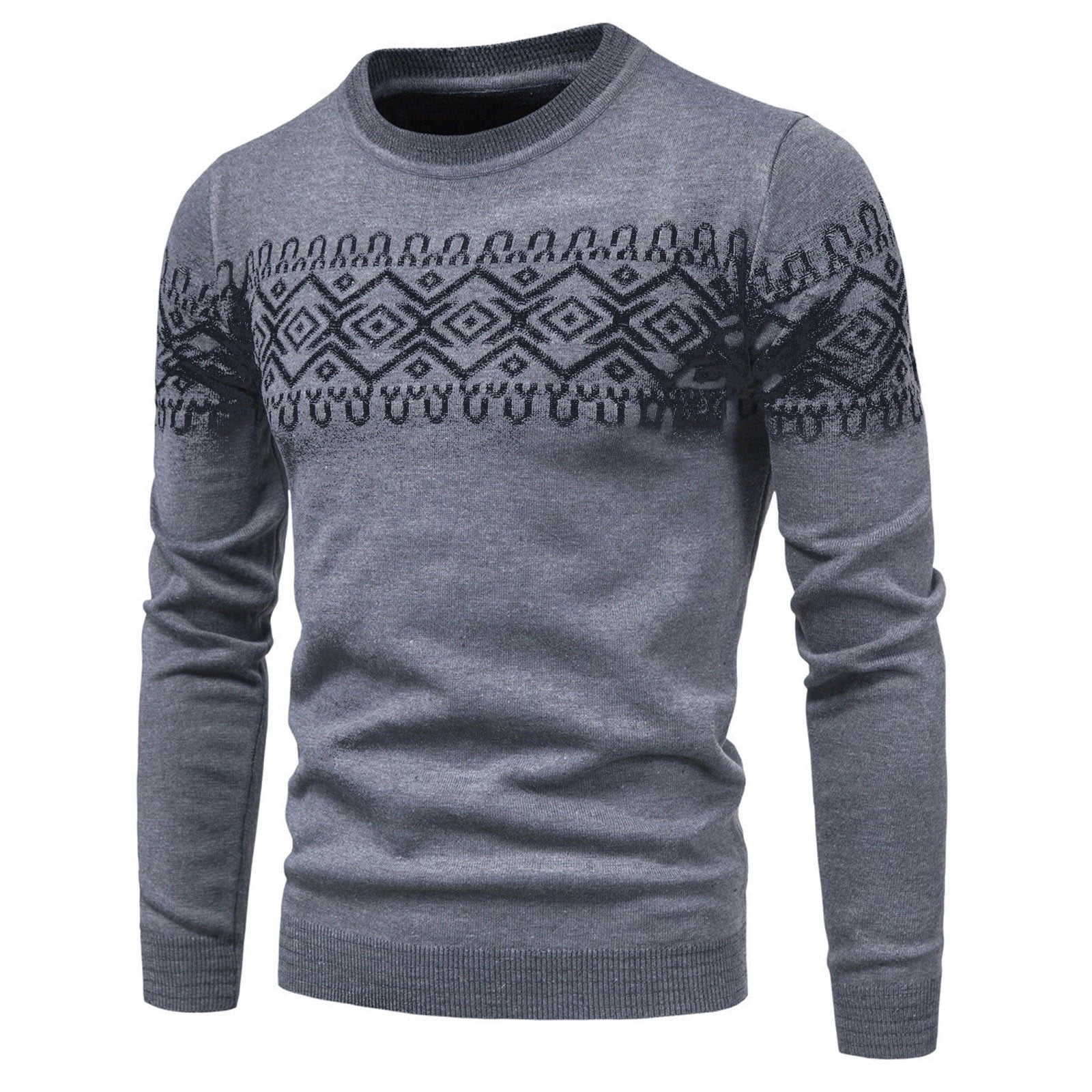 Labakihah winter coats for men Men's Round Neck Sweater Knitted ...