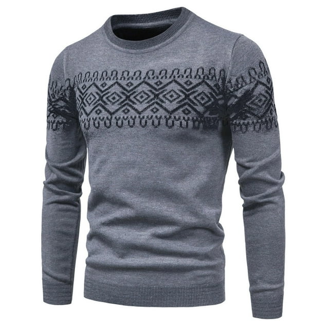 Chandail-over Tricoté pour Hommes Col Rond Confortable Élégant Chaud Hiver Décontracté
