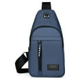 thumbnail image 2 of TUTUnaumb Strap Bag Crossbody Backpack With USB Hole With Headphone Hole Strap Backpack Hiking Backpack Multipurpose Crossbody Chest Bag-Blue, 2 of 7