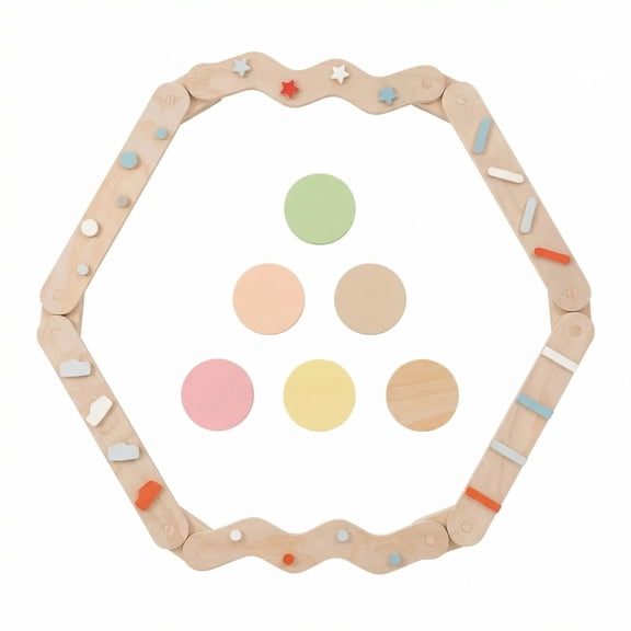 Wooden Balance Beam Stepping Stones, 6 PCS Montessori Balance Board Toy for Kids 2-6, Indoor Outdoor Gross Motor Skill Obstacle Course Play Set