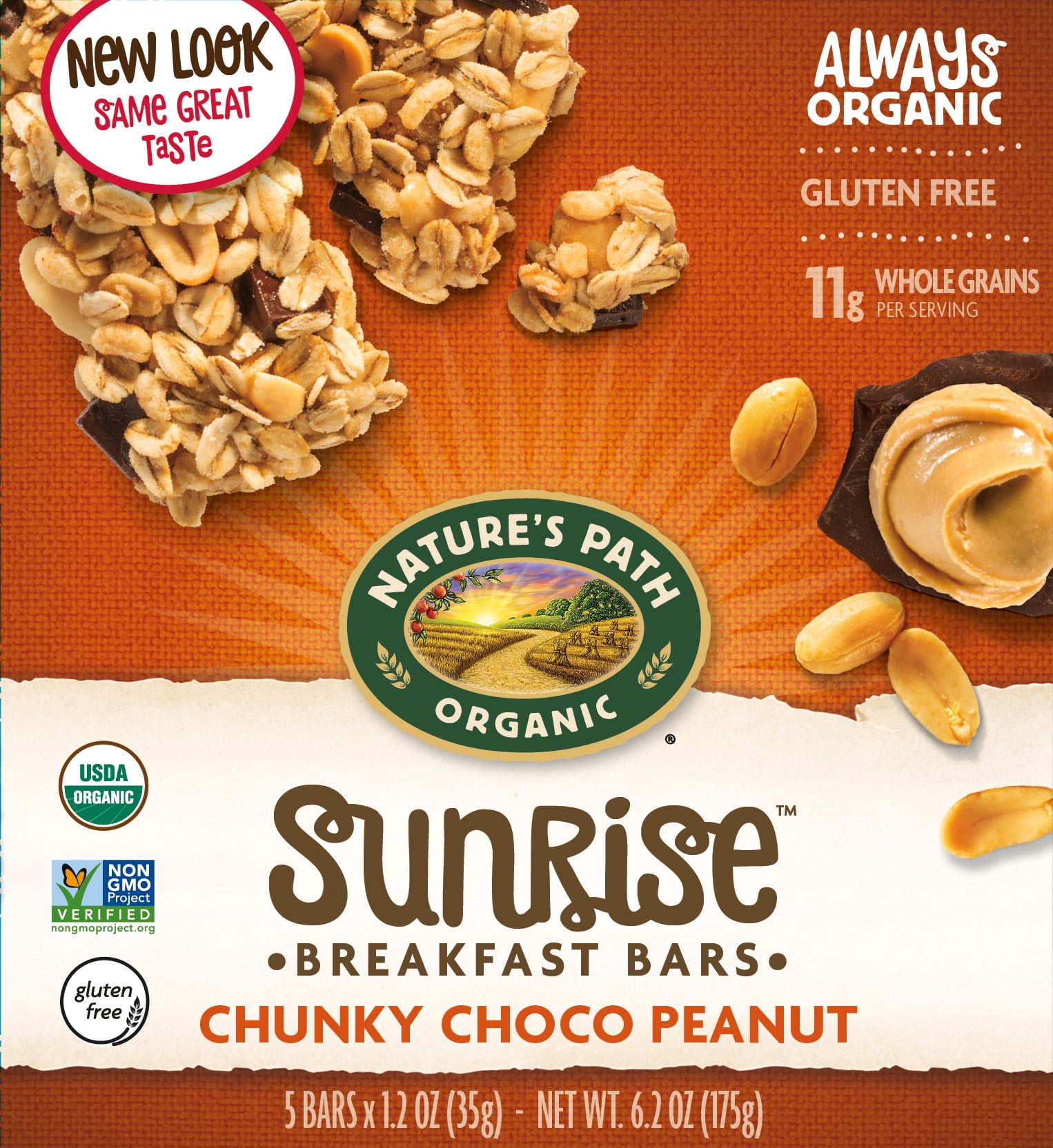 Nature's Path Sunrise Breakfast Granola Bars, Chunky Choco Peanut, 5