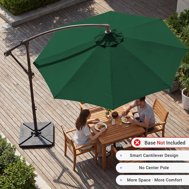 10 ft patio umbrella with no fade material GRAND x 10 Square Patio 3-Year No-Fade Olifen Fabric density 200GSM solution Garvee 10' Solar Lights Offset