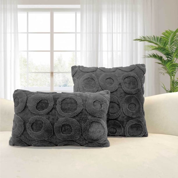 Xiao Hua Cojín decorativo, 1 unidad, gris oscuro, para sofá, 45*45 cm, relleno de algodón PP - Bonitos cojines decorativos para sofá, sala de estar y dormitorio.