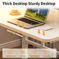 thumbnail image 7 of HDOFM 39.4 Inch Small Computer Desk for Small Space, Rolling Office Desk with Monitor Stand, Student Study Writing Desk for Bedroom, 7 of 7