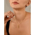 thumbnail image 2 of VESITIM Cross Necklace for Women Sterling Silver Plain Cross Pendant Necklace Yellow Gold Plated 0.79" Jewelry Gifts for Men, 2 of 7