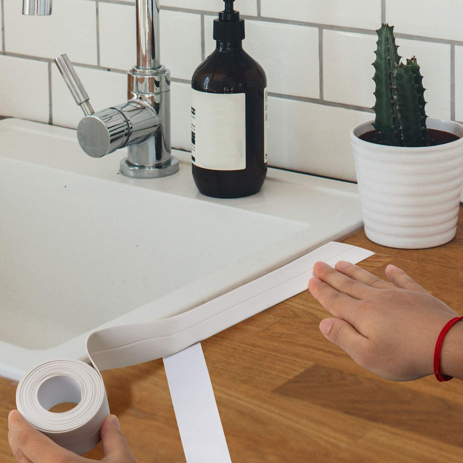 Caulk Strip PMMA Self Adhesive Waterproof Sealing Tape for Bathtub Bathroom Shower Toilet Kitchen and Wall Caulk Tape (59/50 inch Width x 33Feet