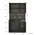 thumbnail image 6 of 70.87" Tall Bedroom Wardrobe & Kitchen Cabinet with 6 Doors, 1 Drawer, 1 Open Shelf - Durable Melamine MDF Storage Furniture, Black, 6 of 9
