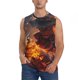 thumbnail image 1 of Fotbe Western Fire Cowboy Men's Camiseta sin Mangas Estampada para Hombres, Playera Casual para Gimnasio, Entrenamiento, Playa-X-Large, 1 of 7