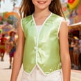 thumbnail image 2 of Elegant Girls Sequin Vest Sleeveless One Button Jacket For Stage Performance And Casual Wear, 2 of 4