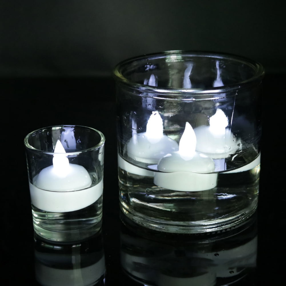 Prettyui12 PCS Waterproof LED Flameless Floating Candles For Wedding