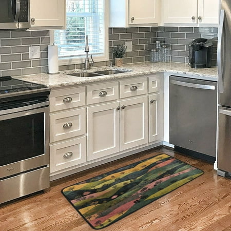 

Long Floor Mat 39x20Inch Kitchen Mat Bathroom Mat Living Room Mat Bedroom Mat Absorbent Delicate Fabric No Ball Do Not Fade Colored Hill