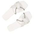 thumbnail image 2 of Lovskoo 2024 Women's Slippers Summer Open Toe Rhinestone Trendy Flat Sandals White, 2 of 6