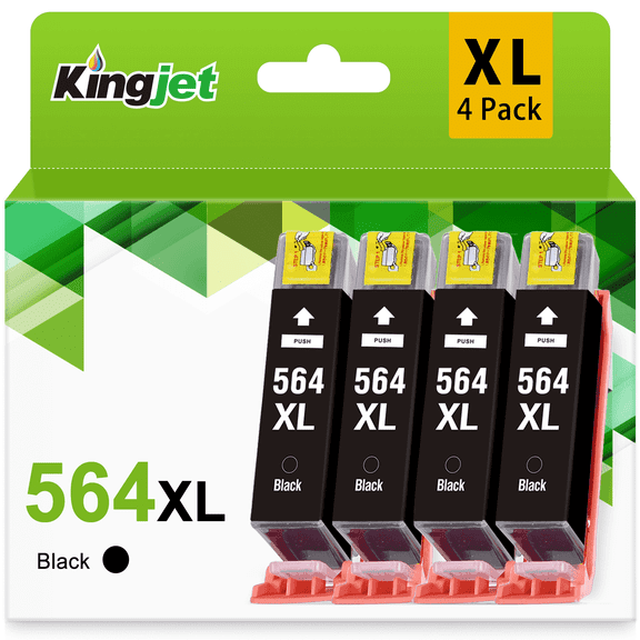 564XL Ink Cartridge Compatible for Printer Ink 564 XL 564XL for Photosmart 7520 5510 6520 5520 6510 Deskjet 3520 3522 (4 Black)