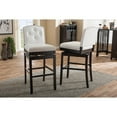 thumbnail image 5 of Baxton Studio Ginaro Modern and Contemporary White Faux Leather Button-tufted Upholstered Swivel Bar Stool (Set of 2), 5 of 5