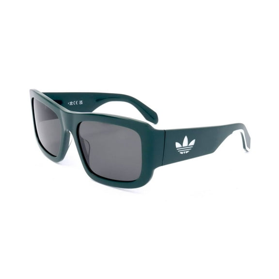 Adidas OR0090 96A 59mm Rectangle Sunglasses Unisex Shiny Dark Green