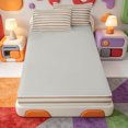 thumbnail image 4 of Erosebridal Mid-Century Lines Zipper Full Size Comforter Sets with Fitted Sheet and 2 Pillowcases,Modern Geometric Pattern Zipper Bedding Set,Light Gray Reversible,4pcs, 4 of 7