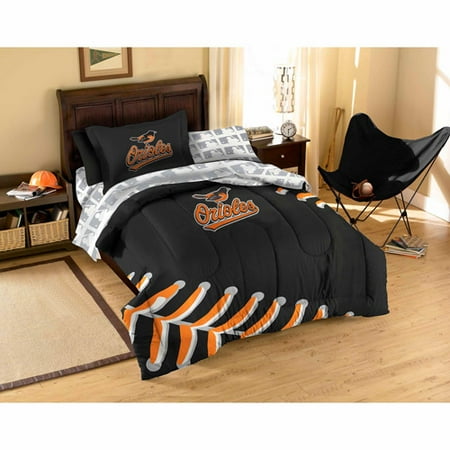 Mlb Applique Twin Bed Set- Orioles