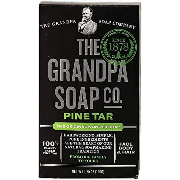 Pine Tar Bar Soap by The Grandpa Soap Company | The Original Wonder Soap | 3-in-1 Cleanser, Deodorizer & Moisturizer | 4.25 Oz. Each – 3 Pack