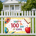 thumbnail image 4 of LUUFILx Happy 100th Day of School Banner Celebration Decorations Colorful Backdrop School Party Supplies Classroom Event Background Photography Props, 4 of 7