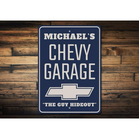 Chevy Logo Garage Novelty Decor, Metal Wall Sign - 10x14 Inches