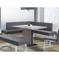 thumbnail image 2 of Hawthorne Collections 33" Modern Faux Leather Corner Dining Bench in Gray, 2 of 4