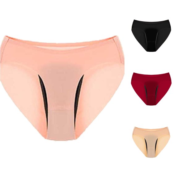GPOECD Briefs for Women Mid Waist Leak Proof Breathable Menstrual Panties Geometric Print Crotch Briefs Womens Panties,RD2,M