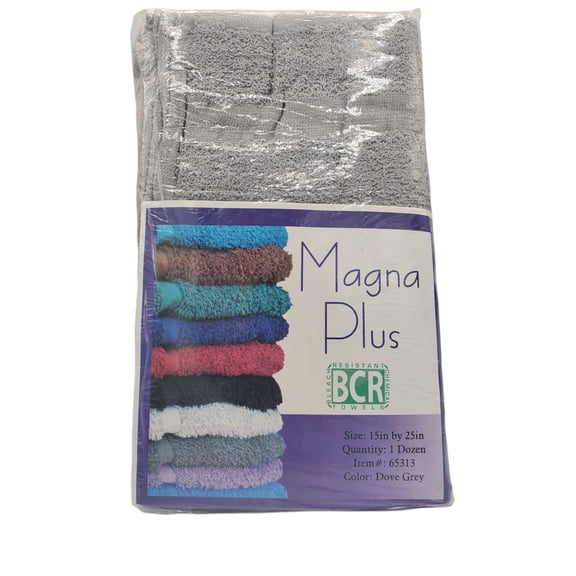 Magna Plus Dove Gray Towels – 12 Pack 15″ x 25″