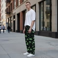 thumbnail image 6 of Men's pajama pants with cute alien and UFO patterns， soft home pajama pants， casual and comfortable loose fit pajama pants， elastic waistband， the ideal gift for birthdays and holidays., 6 of 10