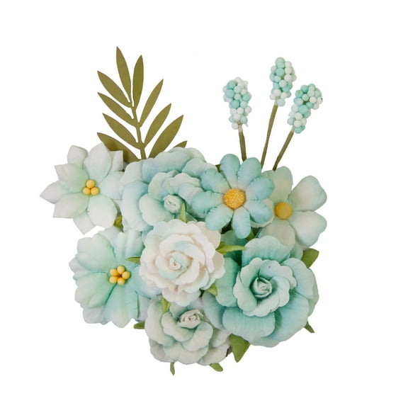 Prima Marketing Mulberry Paper Flowers-Mint Julep/Peach Tea