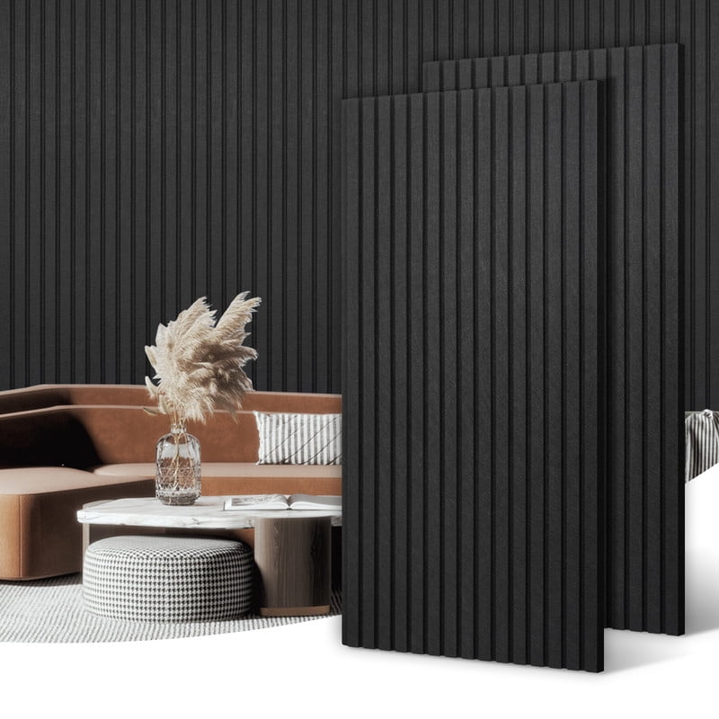 DOLLAR BOSS Slat Acoustic Panels 2 Pack Acoustic Panels, 47.2" X 23.6" Decorative Sound Proof Felt Panels, Slat Wall Panels for Wall Decor Sound Absorbing Panel Bedroom Sound Blocker Room Wall Decor