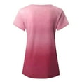 thumbnail image 1 of Minnieouse Camiseta degradada para mujer, ropa de calle elegante multicolor con cuello en V, fibra de verano, manga corta, para correr, playa, Prendas para la parte del cuerpo Rosado XXXL, 1 of 6