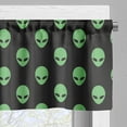 thumbnail image 5 of Ambesonne Alien Valance & Curtain, Martian Design, 55"x45", Fern Green Black, 5 of 6