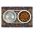 thumbnail image 1 of Paisley Pet Mat for Food and Water, Historical Moroccan Florets Slavic Effects Heritage Design, Non-Slip Rubber Mat for Dogs and Cats, 18" X 12", by Ambesonne, 1 of 2