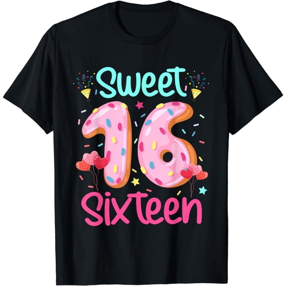 16th Birthday Outfit Sweet Sixteen 16 Yrs Old Donut Lover T-Shirt
