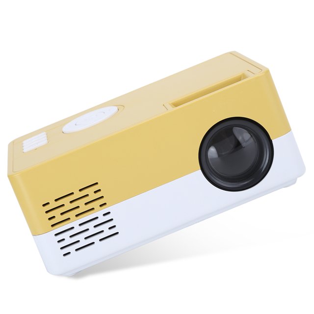 Proyector LED Portátil ANGGREK 1080p Tamaño de Proyección 80 Pulgadas Altavoz Incorporado Amarillo
