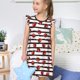 thumbnail image 4 of Fotbe Ladybugs on Black and White Striped1 Vestido de Dormir para Niñas de 3 a 10 Años, Mangas Cortas, Estilo Princesa, Pijama Camisón con Mangas Voladas-Medium, 4 of 6