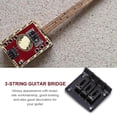 thumbnail image 1 of Durable 3-string Fixed Guitar Bridge Replacement Parts for Cigarbox Electric Guitars(Black), 1 of 9
